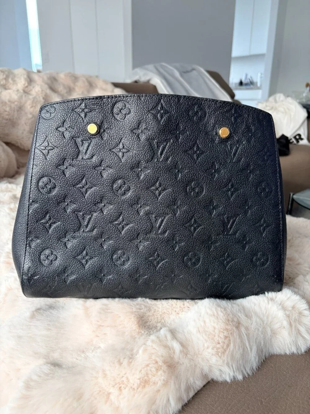 Louis Vuitton Montaigne Handbag | LV Monogram Empreinte Leather MM